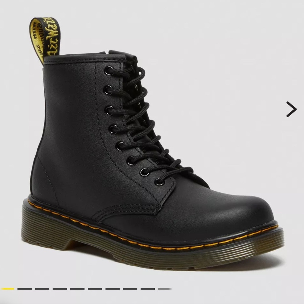 Dr. marten boots JUNIOR 1460 SOFTY T LEATHER LACE UP BOOTS black size 12